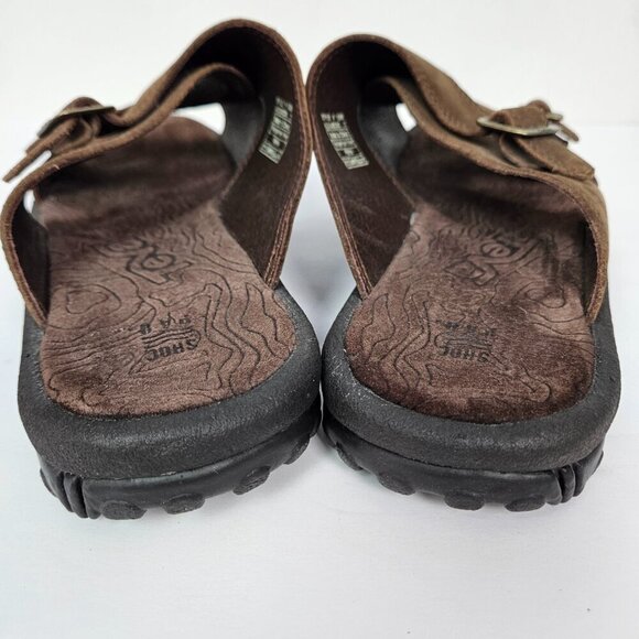 TEVA Alexandra Shoc Pro Brown Leather Adjustable Double Buckle Slide Sandal 11 - Picture 11 of 12